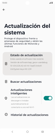 Pulsa Buscar actualizaciones. Si hay una versión de software nueva disponible, aparecerá ahora en la pantalla. Sigue las indicaciones de la pantalla para actualizar el software del teléfono. Pulsa Buscar actualizaciones. Si hay una versión de software nueva disponible, aparecerá ahora en la pantalla. Sigue las indicaciones de la pantalla para actualizar el software del teléfono.