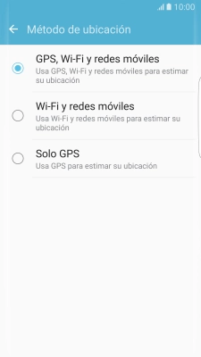 Si seleccionas GPS, Wi-Fi y redes móviles, el teléfono podrá encontrar tu posición exacta con ayuda de los satélites GPS, la red móvil y una red wifi cercana. El GPS por satélite requiere vista libre al cielo. Si seleccionas GPS, Wi-Fi y redes móviles, el teléfono podrá encontrar tu posición exacta con ayuda de los satélites GPS, la red móvil y una red wifi cercana. El GPS por satélite requiere vista libre al cielo.