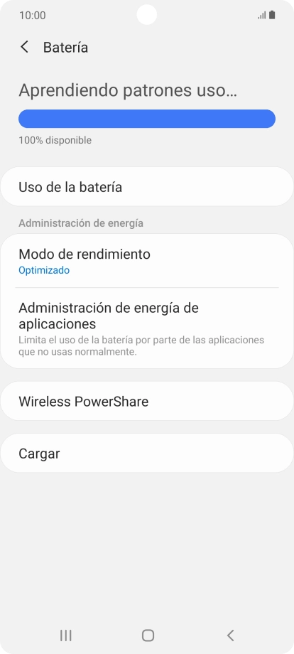 Pulsa Modo de rendimiento. Pulsa Modo de rendimiento.