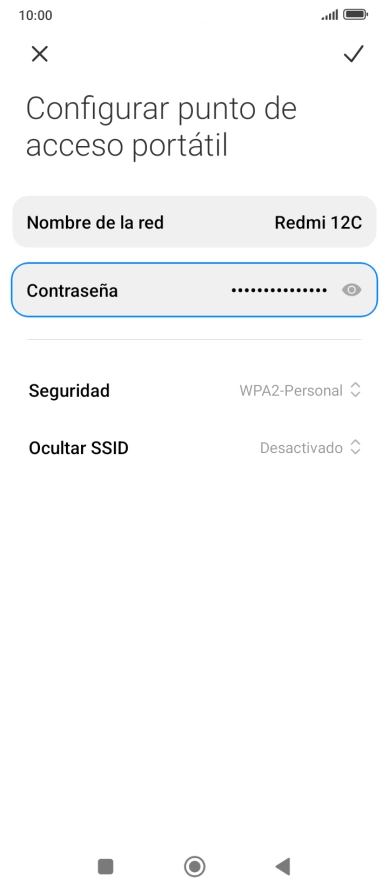 Pulsa Nombre de la red e introduce el nombre deseado de la conexión wifi Pulsa Nombre de la red e introduce el nombre deseado de la conexión wifi