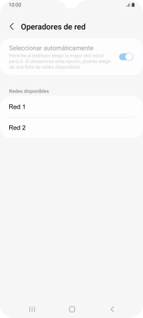 Pulsa la red deseada. Pulsa la red deseada.