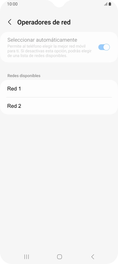 Pulsa la red deseada. Pulsa la red deseada.