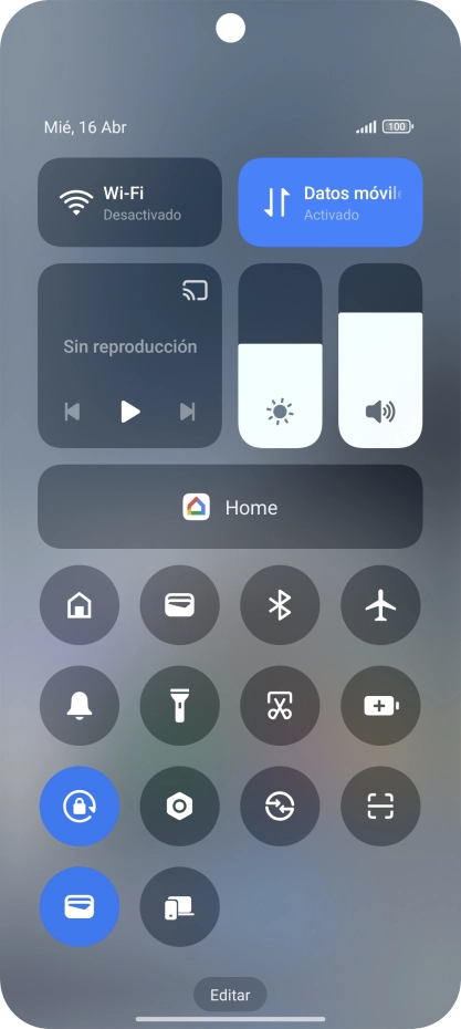Pulsa el icono de modo de sonido para activar o desactivar el modo silencioso.
