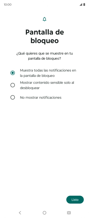 Pulsa el ajuste deseado. Pulsa el ajuste deseado.