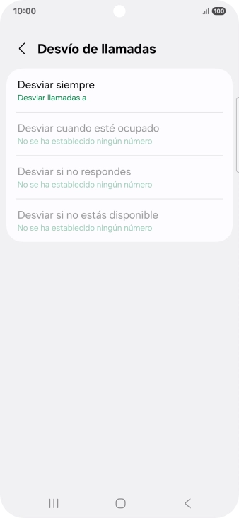 Pulsa el tipo de desvío deseado. Pulsa el tipo de desvío deseado.