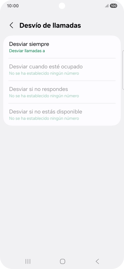 Pulsa el tipo de desvío deseado. Pulsa el tipo de desvío deseado.