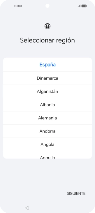 Pulsa el país o el área deseados.