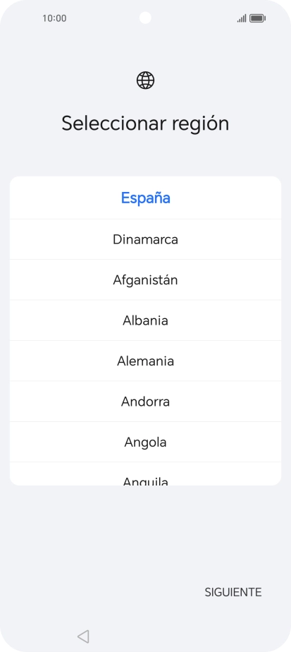 Pulsa el país o el área deseados.