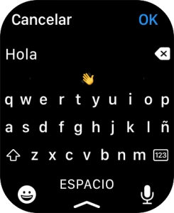 Pulsa el icono de micrófono y di el mensaje en alto. Pulsa el icono de micrófono y di el mensaje en alto.
