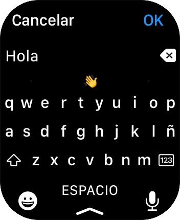 Pulsa el icono de micrófono y di el mensaje en alto. Pulsa el icono de micrófono y di el mensaje en alto.