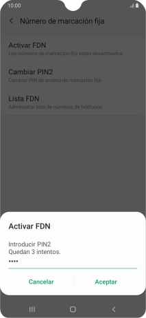 Introduce el código PIN2 y pulsa Aceptar. Introduce el código PIN2 y pulsa Aceptar.