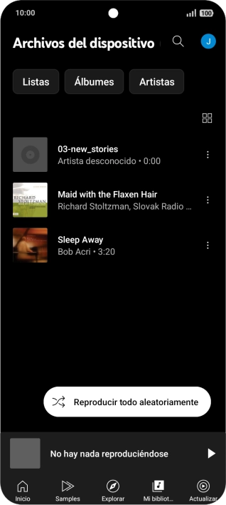 Pulsa el archivo de música deseado. Pulsa el archivo de música deseado.