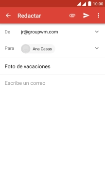 Pulsa en el campo de escritura y escribe el texto del correo electrónico. Pulsa en el campo de escritura y escribe el texto del correo electrónico.