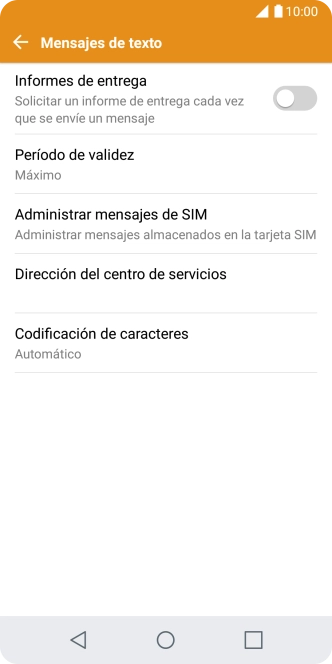 Pulsa Dirección del centro de servicios. Pulsa Dirección del centro de servicios.