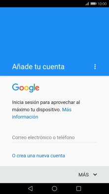 Si no tienes una cuenta de Google, pulsa O crea una nueva cuenta y sigue las indicaciones de la pantalla para ver cómo crear una cuenta nueva.
