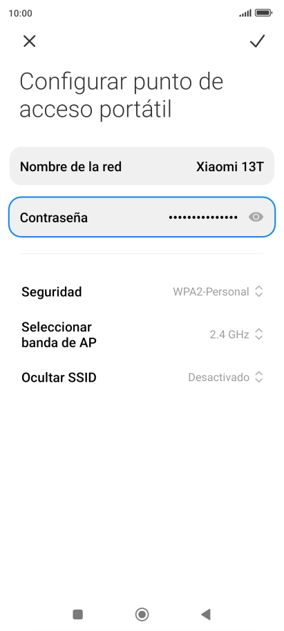 Pulsa Nombre de la red e introduce el nombre deseado de la conexión wifi Pulsa Nombre de la red e introduce el nombre deseado de la conexión wifi