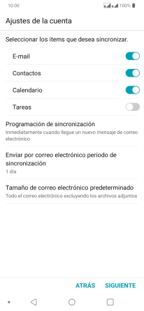 Si aparece en la pantalla esta imagen, tu cuenta de correo electrónico ha sido reconocida y configurada automáticamente. Sigue las indicaciones de la pantalla para introducir más información y terminar la configuración. Si aparece en la pantalla esta imagen, tu cuenta de correo electrónico ha sido reconocida y configurada automáticamente. Sigue las indicaciones de la pantalla para introducir más información y terminar la configuración.