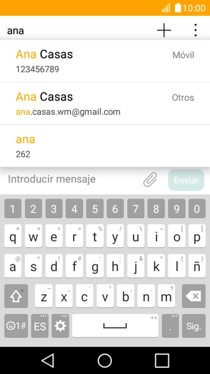 Pulsa el contacto deseado. Pulsa el contacto deseado.