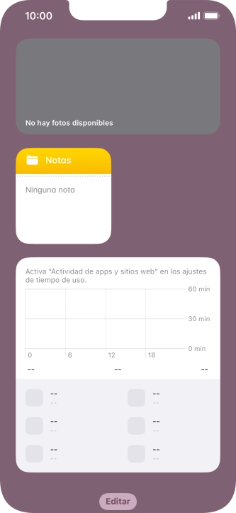 Pulsa el grupo de widgets deseado durante unos instantes. Pulsa el grupo de widgets deseado durante unos instantes.