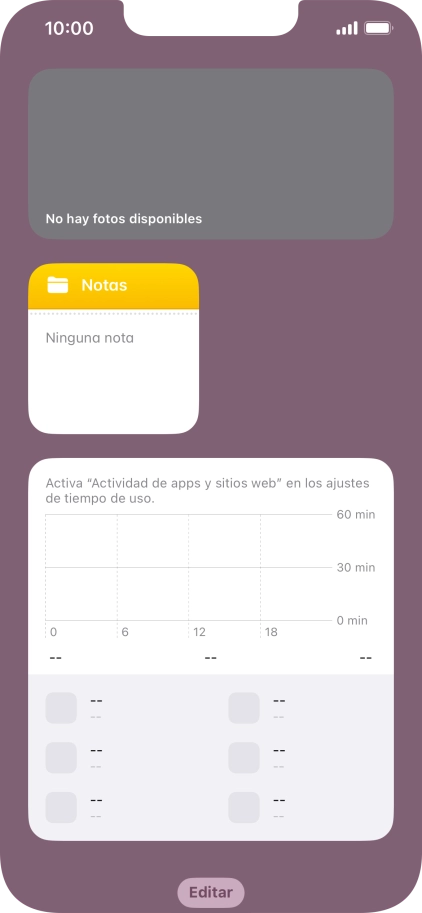 Pulsa el grupo de widgets deseado durante unos instantes. Pulsa el grupo de widgets deseado durante unos instantes.