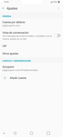 Pulsa la cuenta de correo electrónico deseada. Pulsa la cuenta de correo electrónico deseada.