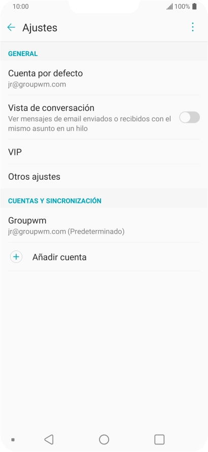Pulsa la cuenta de correo electrónico deseada. Pulsa la cuenta de correo electrónico deseada.