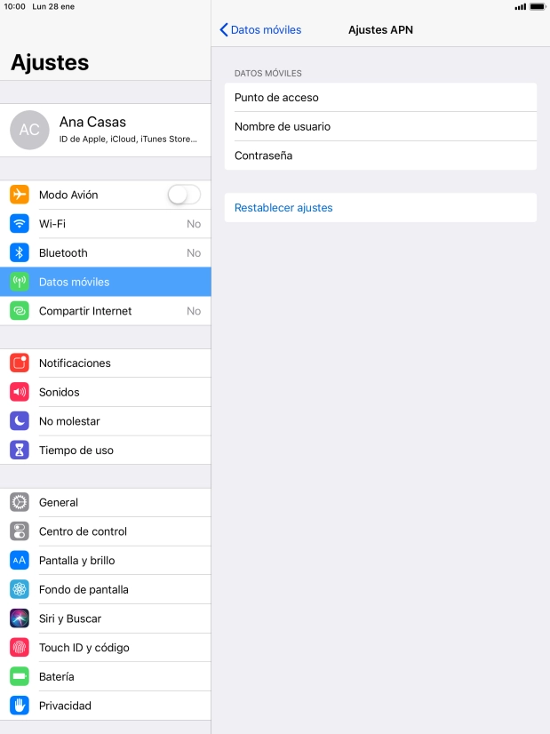 Pulsa  Punto de acceso e introduce airtelwap.es.