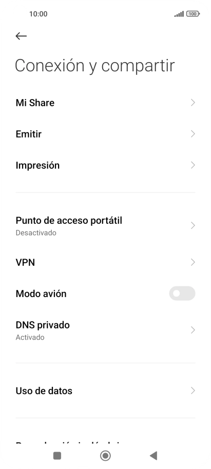 Pulsa Punto de acceso portátil.