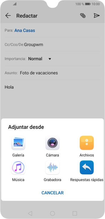 Pulsa Archivos y desplázate a la carpeta deseada. Pulsa Archivos y desplázate a la carpeta deseada.