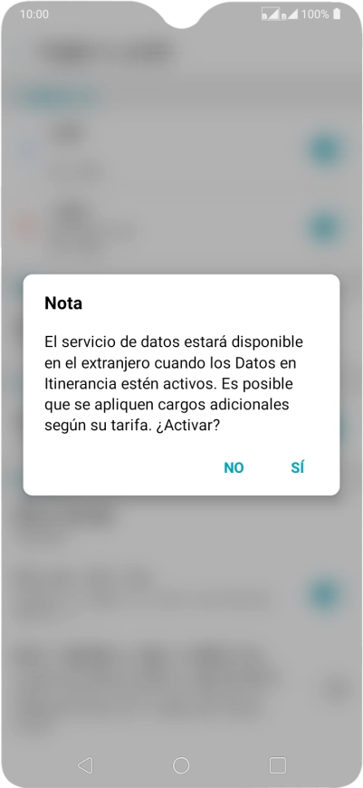 Si el roaming de datos está activado, pulsa SÍ.