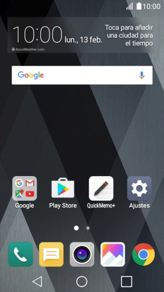 Desliza el dedo hacia abajo desde la parte superior de la pantalla.