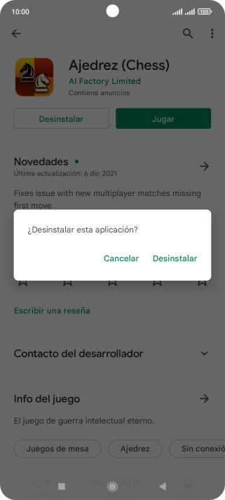 Pulsa Desinstalar.