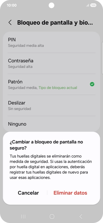 Pulsa Eliminar datos. Pulsa Eliminar datos.