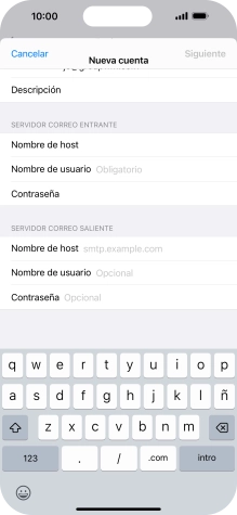 Pulsa Nombre de usuario e introduce el nombre de usuario de tu cuenta de correo electrónico. Pulsa Nombre de usuario e introduce el nombre de usuario de tu cuenta de correo electrónico.