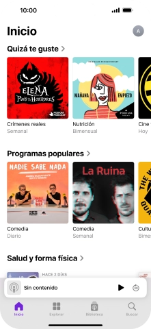 Desliza el dedo hacia arriba desde la parte inferior de la pantalla para terminar y volver a la pantalla de inicio.
