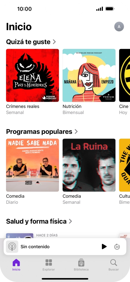 Desliza el dedo hacia arriba desde la parte inferior de la pantalla para terminar y volver a la pantalla de inicio.