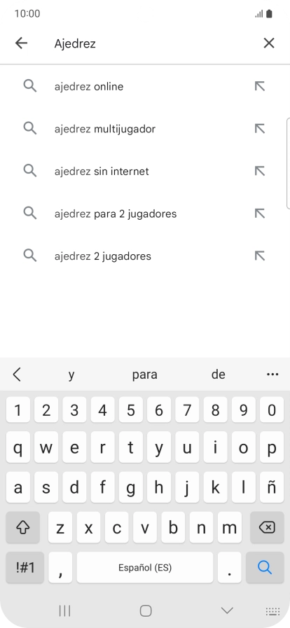 Introduce el nombre del tema o de la app y pulsa el icono de búsqueda. Introduce el nombre del tema o de la app y pulsa el icono de búsqueda.