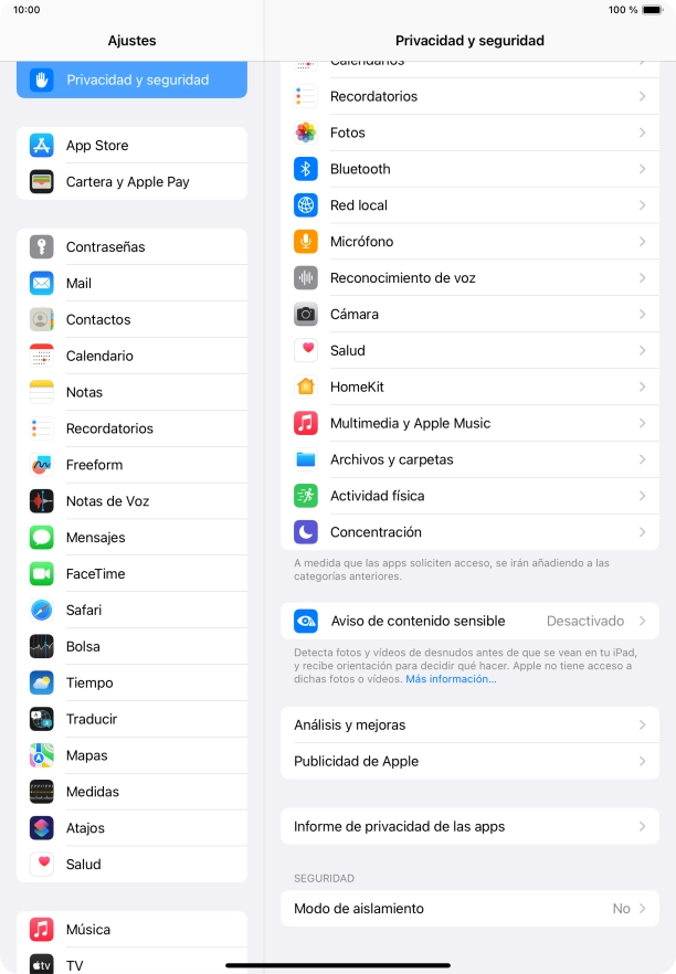 Pulsa Informe de privacidad de las apps. Pulsa Informe de privacidad de las apps.