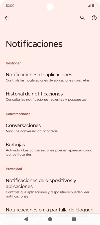 Pulsa Notificaciones de aplicaciones. Pulsa Notificaciones de aplicaciones.