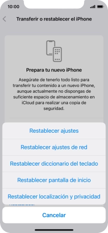 Pulsa Restablecer ajustes. Pulsa Restablecer ajustes.