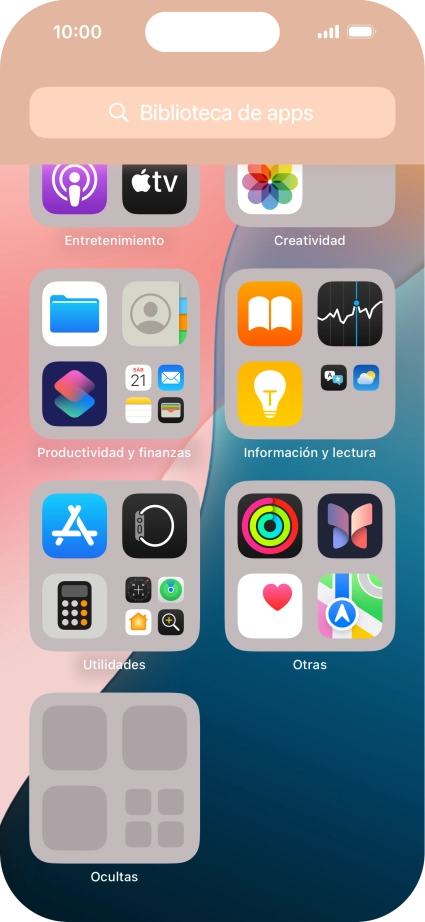La app está ahora en la carpeta Ocultas en la biblioteca de apps. La app está ahora en la carpeta Ocultas en la biblioteca de apps.