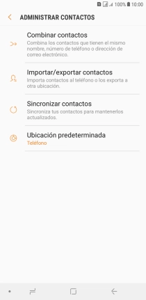 Pulsa Importar/exportar contactos. Pulsa Importar/exportar contactos.