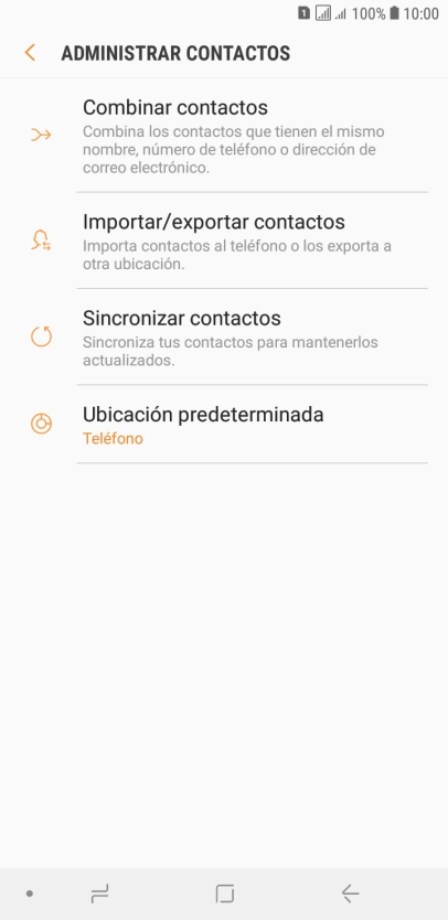 Pulsa Importar/exportar contactos. Pulsa Importar/exportar contactos.