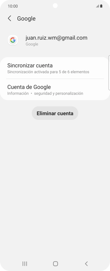 Pulsa Sincronizar cuenta. Pulsa Sincronizar cuenta.