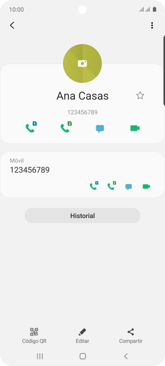 Pulsa el icono de llamada junto a la tarjeta SIM deseada. Pulsa el icono de llamada junto a la tarjeta SIM deseada.