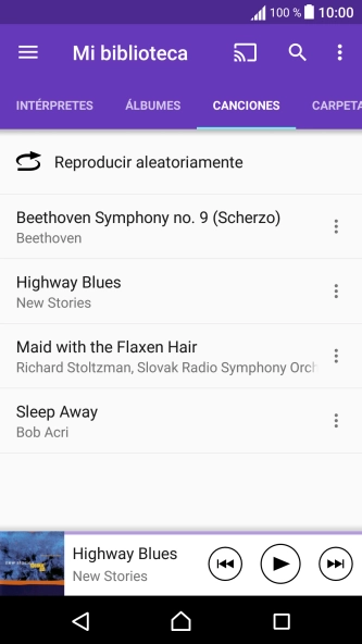 Pulsa el archivo de música deseado. Pulsa el archivo de música deseado.