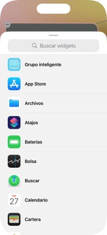Pulsa el widget deseado. Pulsa el widget deseado.