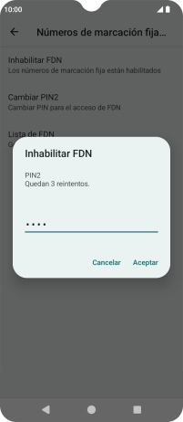 Introduce el código PIN2 y pulsa Aceptar. Introduce el código PIN2 y pulsa Aceptar.