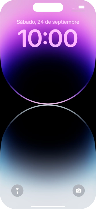 Desliza el dedo hacia arriba desde la parte inferior de la pantalla. Desliza el dedo hacia arriba desde la parte inferior de la pantalla.