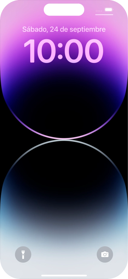 Desliza el dedo hacia arriba desde la parte inferior de la pantalla. Desliza el dedo hacia arriba desde la parte inferior de la pantalla.